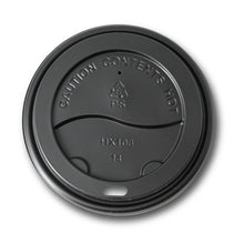 Deckel für Trinkbecher, mit Trinköffnung, aus PS, schwarz, 90 mm, ohne Druck