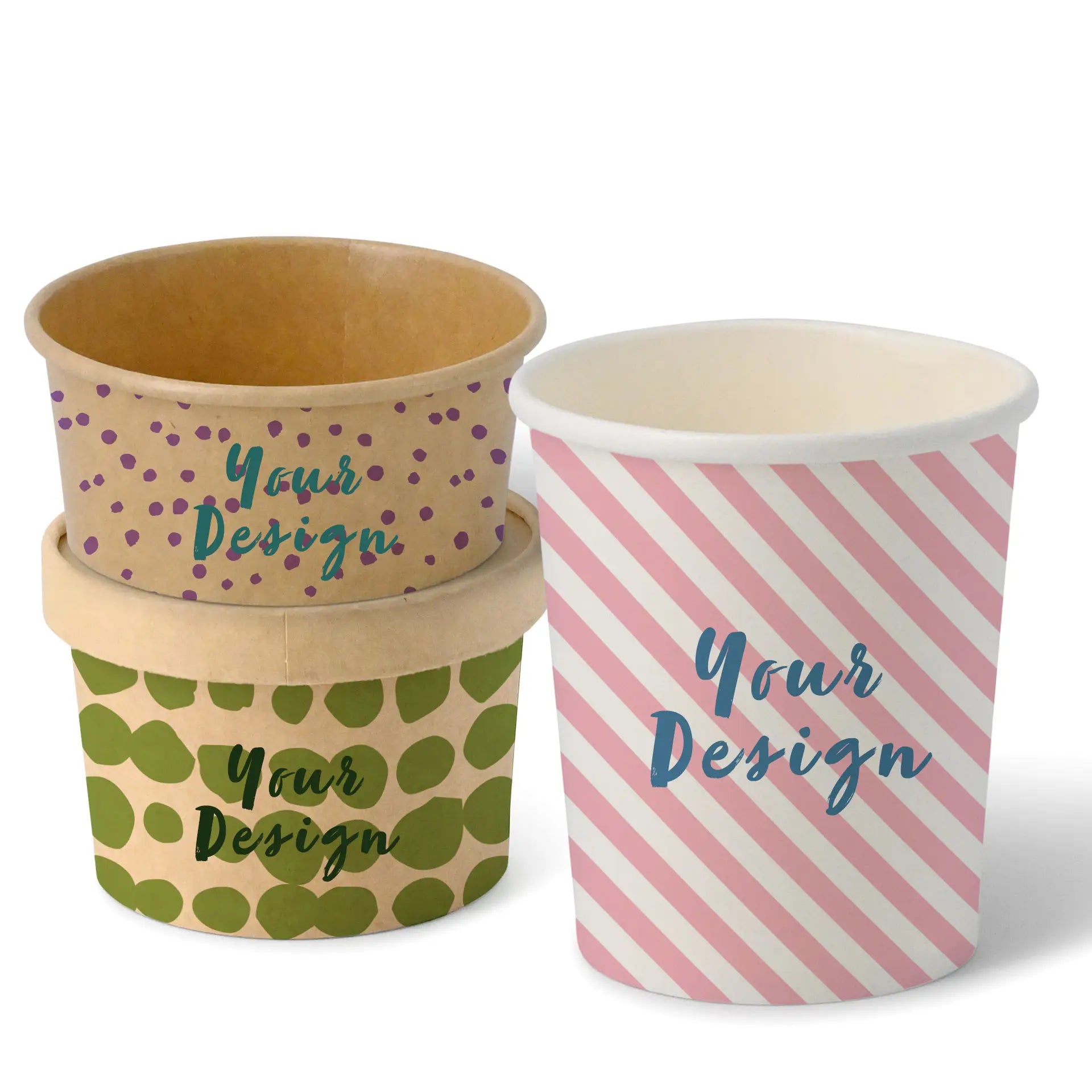 Eisbecher individuell bedruckt - optional mit festsitzendem Deckel