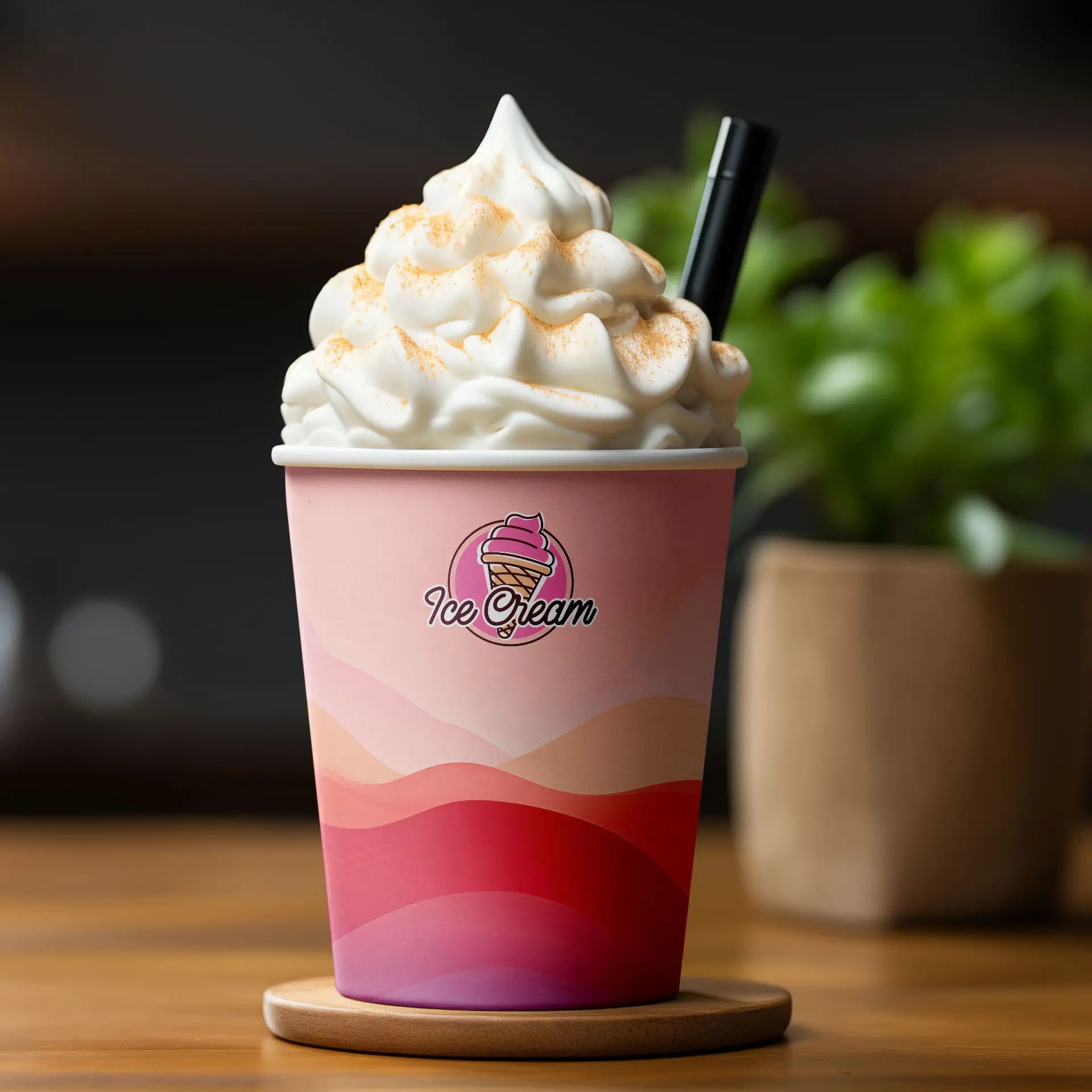 Eisbecher individuell bedruckt - optional mit festsitzendem Deckel