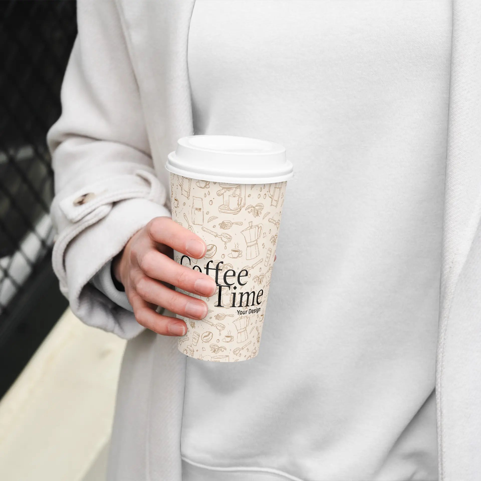 Einwandige bedruckte Pappbecher- Coffee to go Becher mit Logo