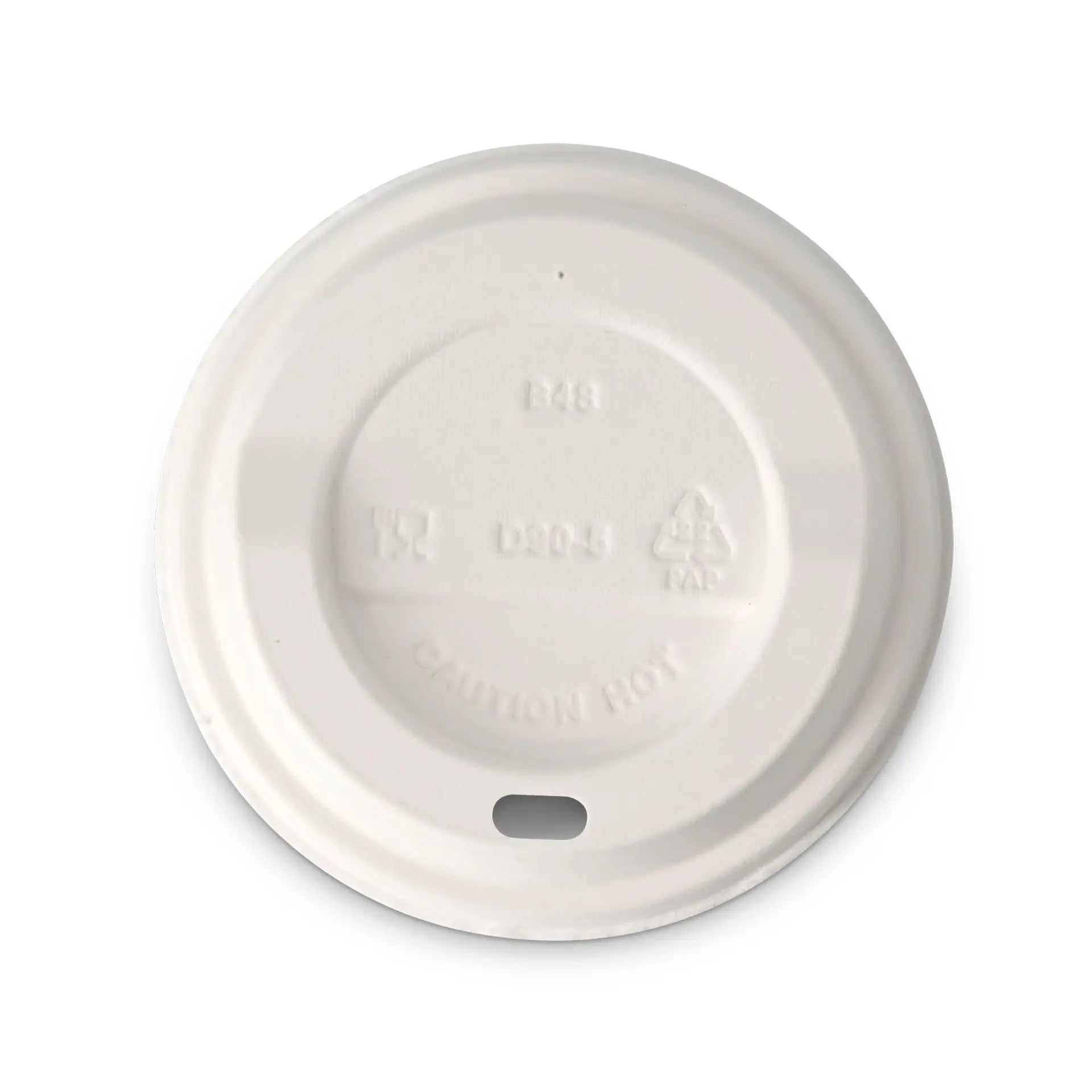 Deckel für Pappbecher, mit Trinköffnung, aus Pappe, unbeschichtet, weiß, 90 mm, ohne Druck