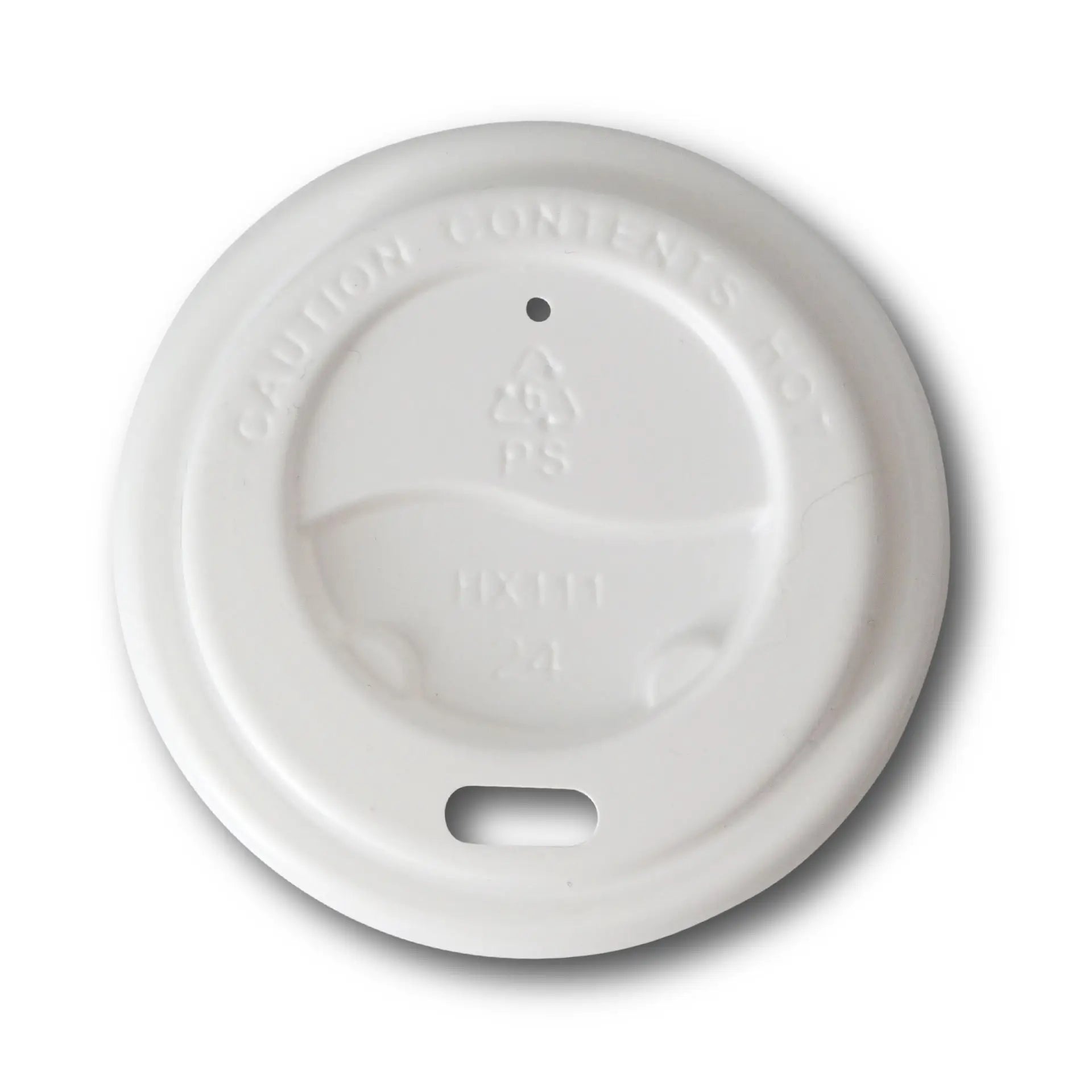 Deckel für Trinkbecher, mit Trinköffnung, aus PS, weiß, 62 mm, ohne Druck