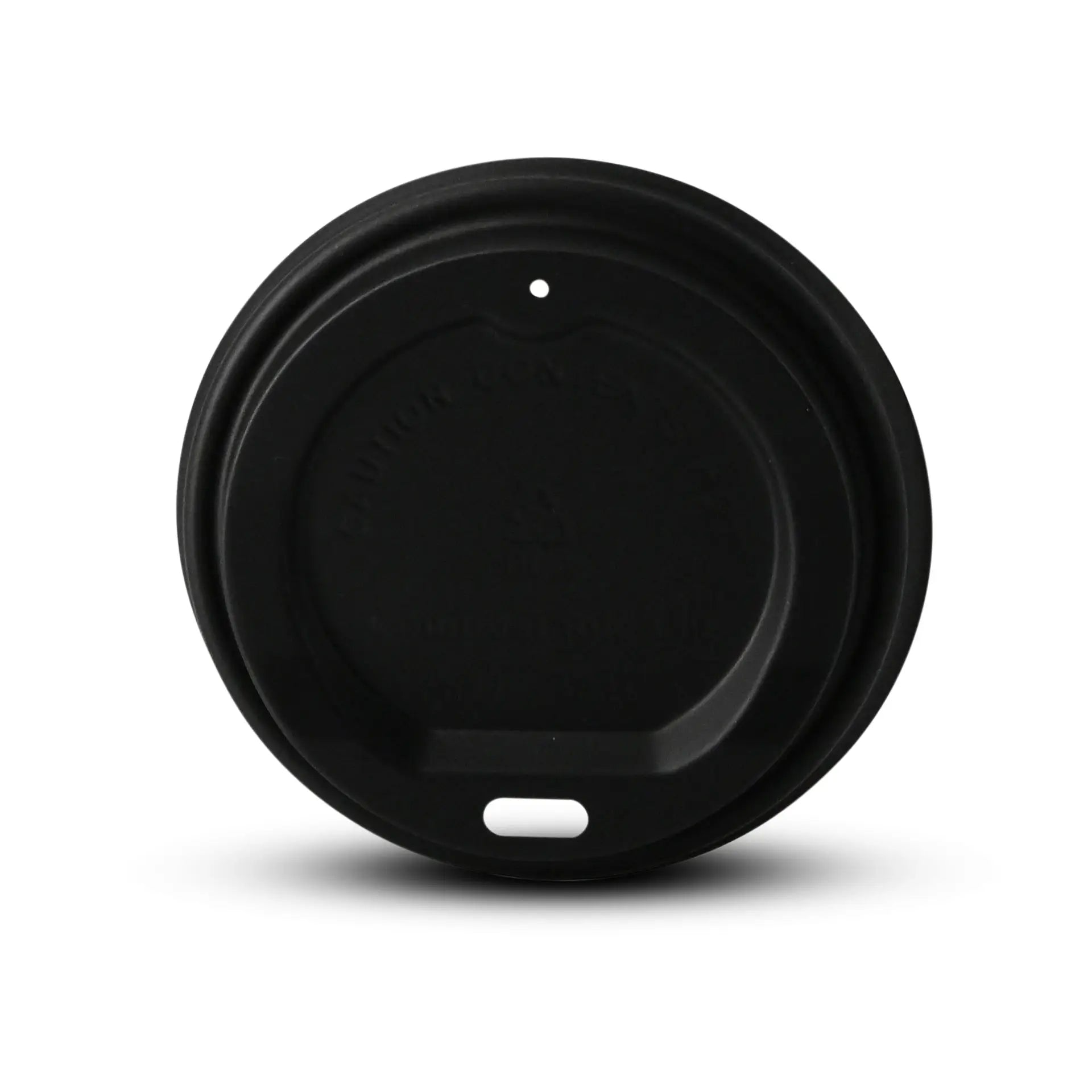 Deckel für Trinkbecher, mit Trinköffnung, aus PS, schwarz, 80 mm, ohne Druck