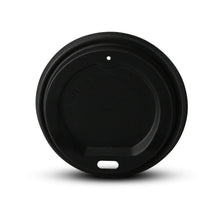 Deckel für Trinkbecher, mit Trinköffnung, aus PS, schwarz, 80 mm, ohne Druck