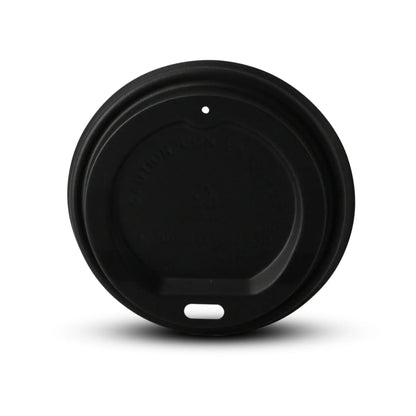 Deckel für Trinkbecher, mit Trinköffnung, aus PS, schwarz, 80 mm, ohne Druck