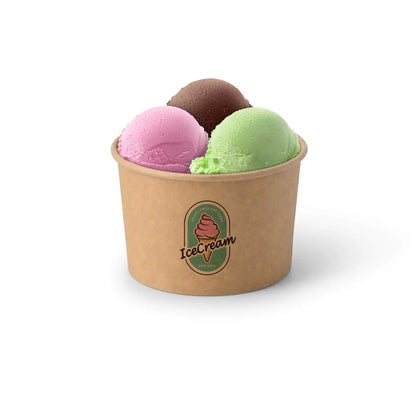 Eisbecher individuell bedruckt - optional mit festsitzendem Deckel