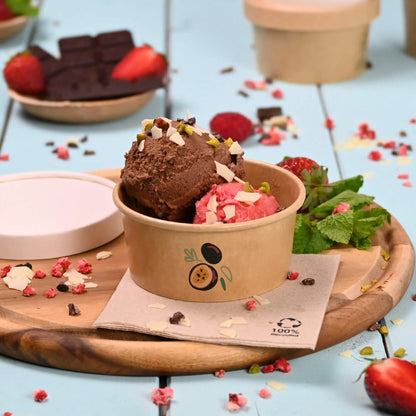 Eisbecher individuell bedruckt - optional mit festsitzendem Deckel