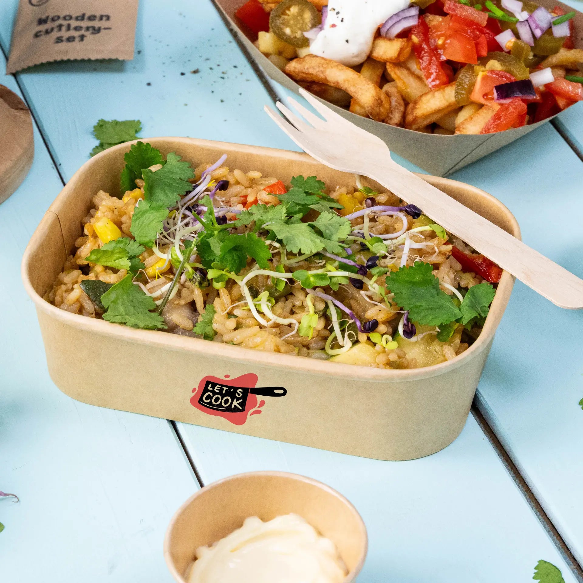 Bedruckte Salatschalen (rechteckig) - Salatschalen mit Logo bedruckbar