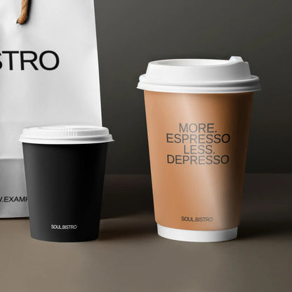 Doppelwandige bedruckte Pappbecher - Coffee Becher to go mit Logo