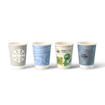 Expresslieferung: Bedruckte Pappbecher (doppelwandig) - Coffee Becher to go mit Logo