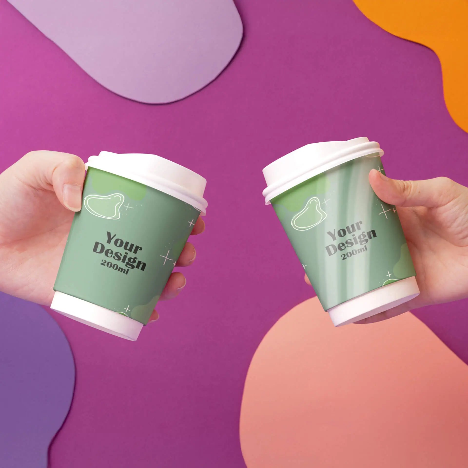 Expresslieferung: Bedruckte Pappbecher (doppelwandig) - Coffee Becher to go mit Logo