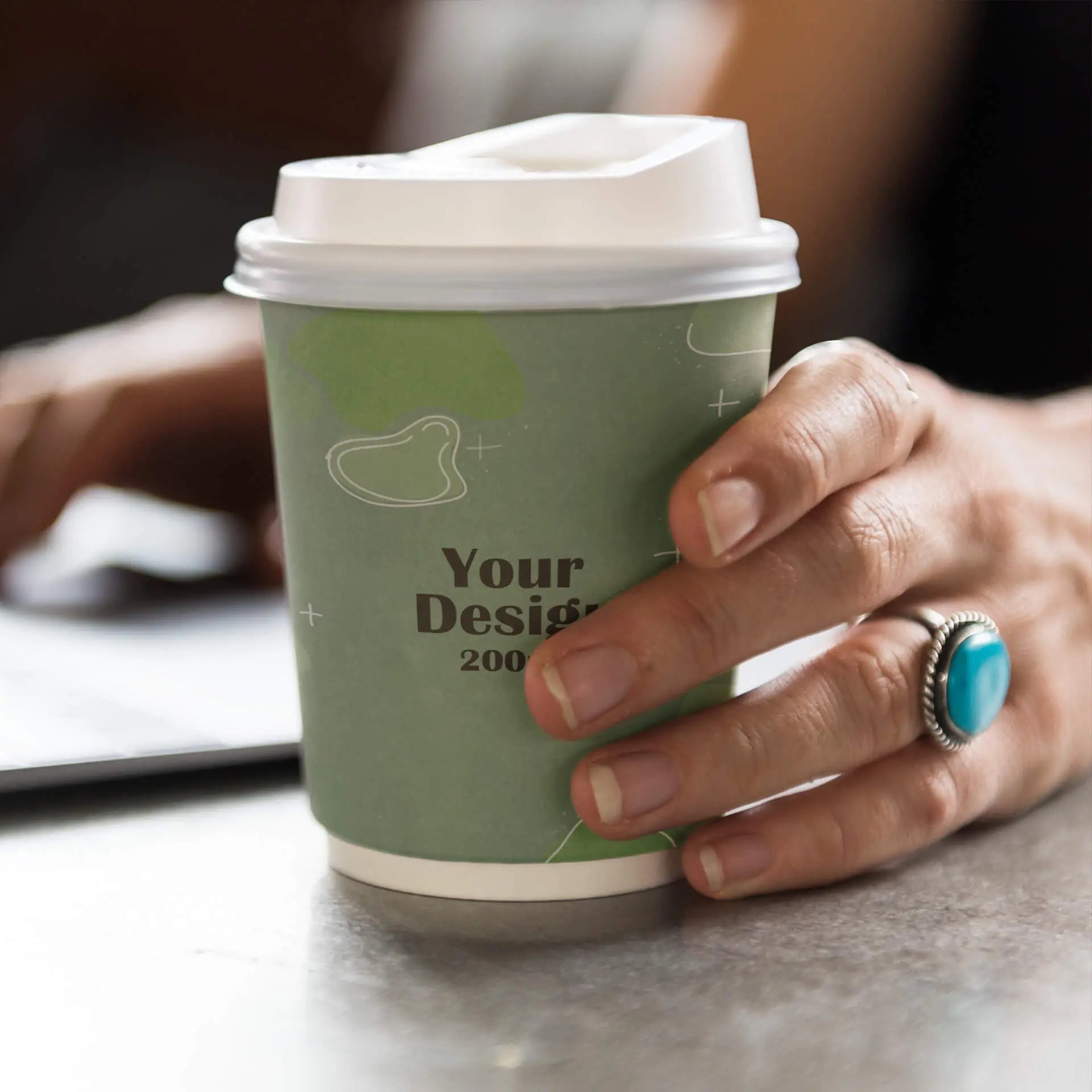 Expresslieferung: Bedruckte Pappbecher (doppelwandig) - Coffee Becher to go mit Logo