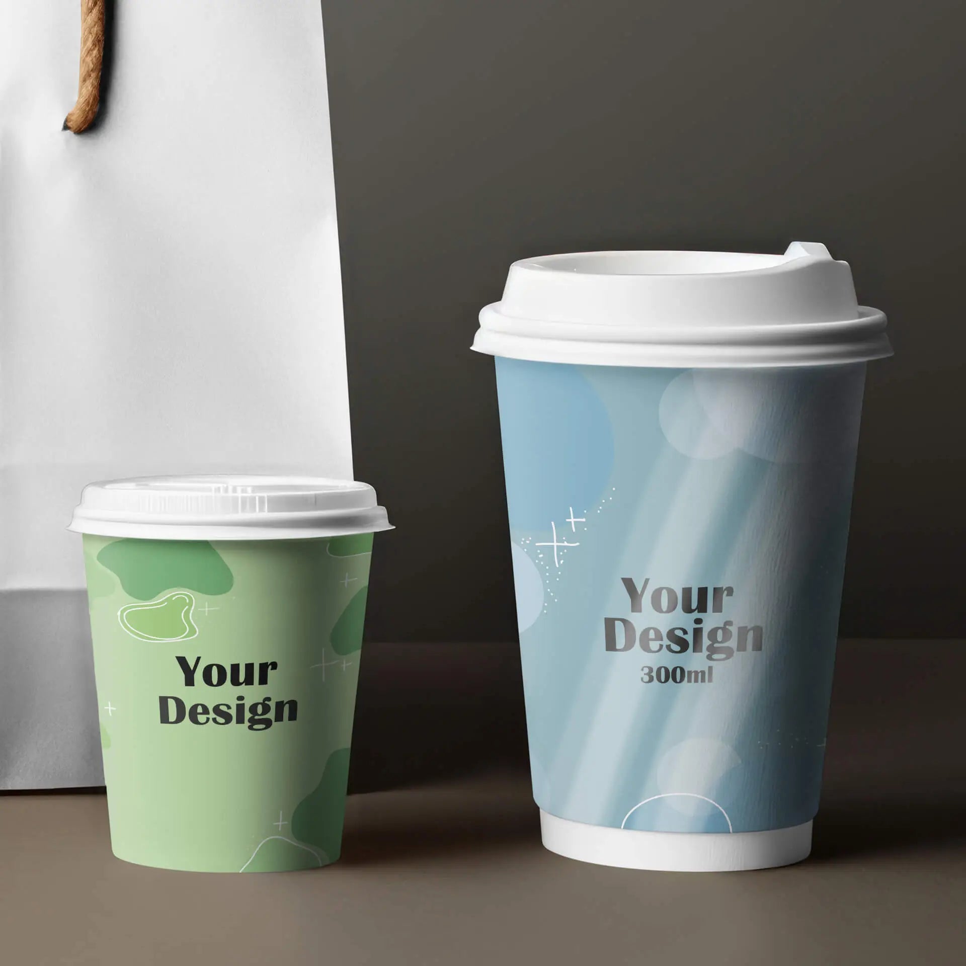 Expresslieferung: Bedruckte Pappbecher (doppelwandig) - Coffee Becher to go mit Logo