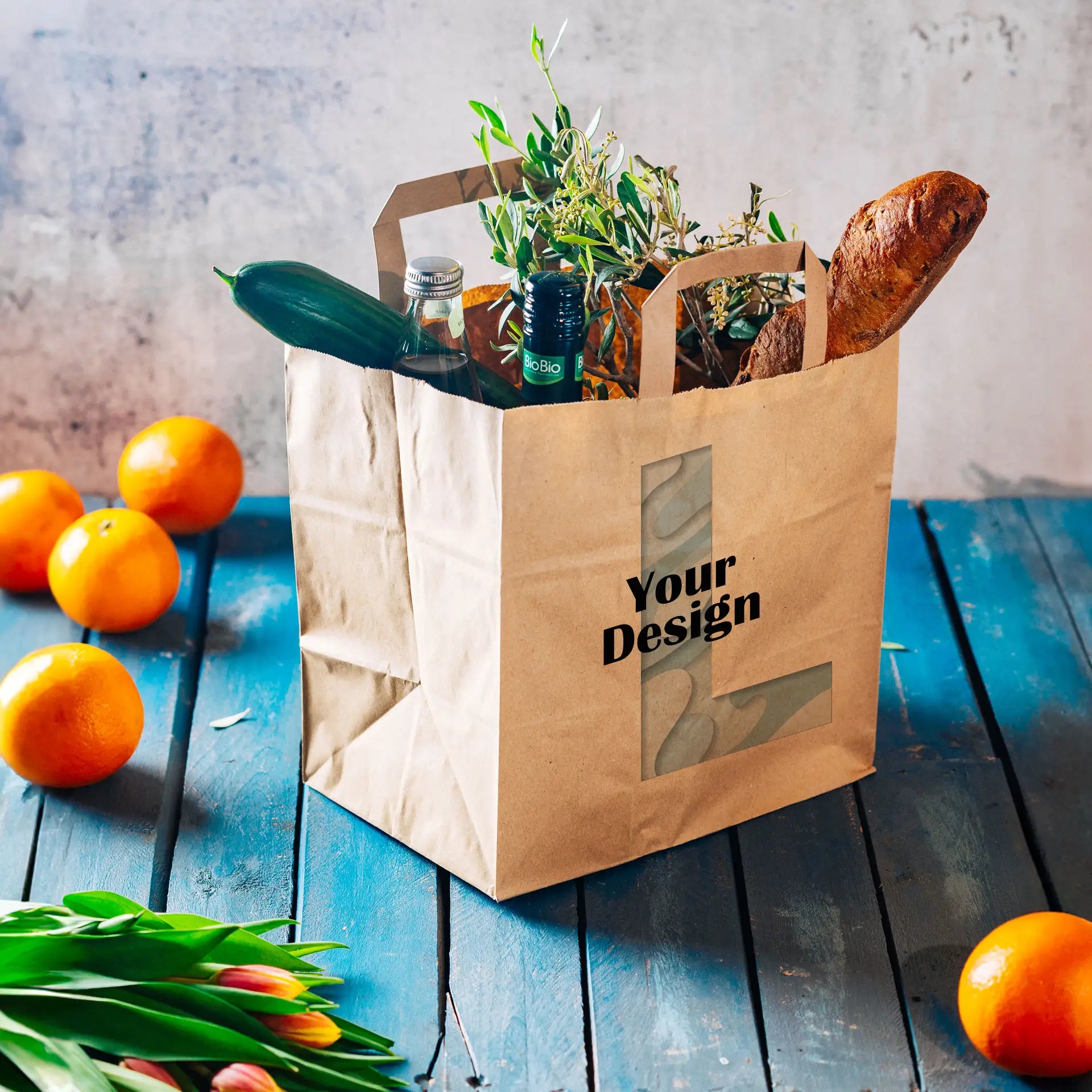 Tragetaschen bedrucken - Papiertragetaschen mit Henkel