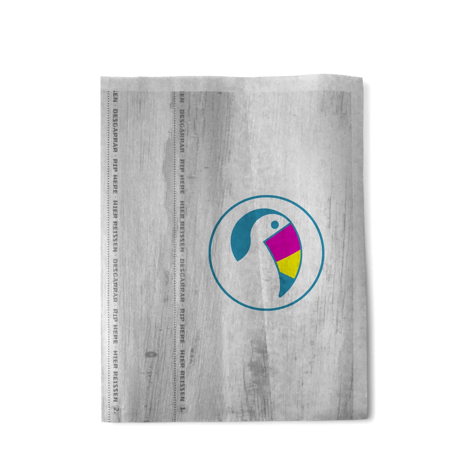 Wraptasche bedruckt (hitzebeständig), mit Klebeverschluss - Wrappapier mit Logo