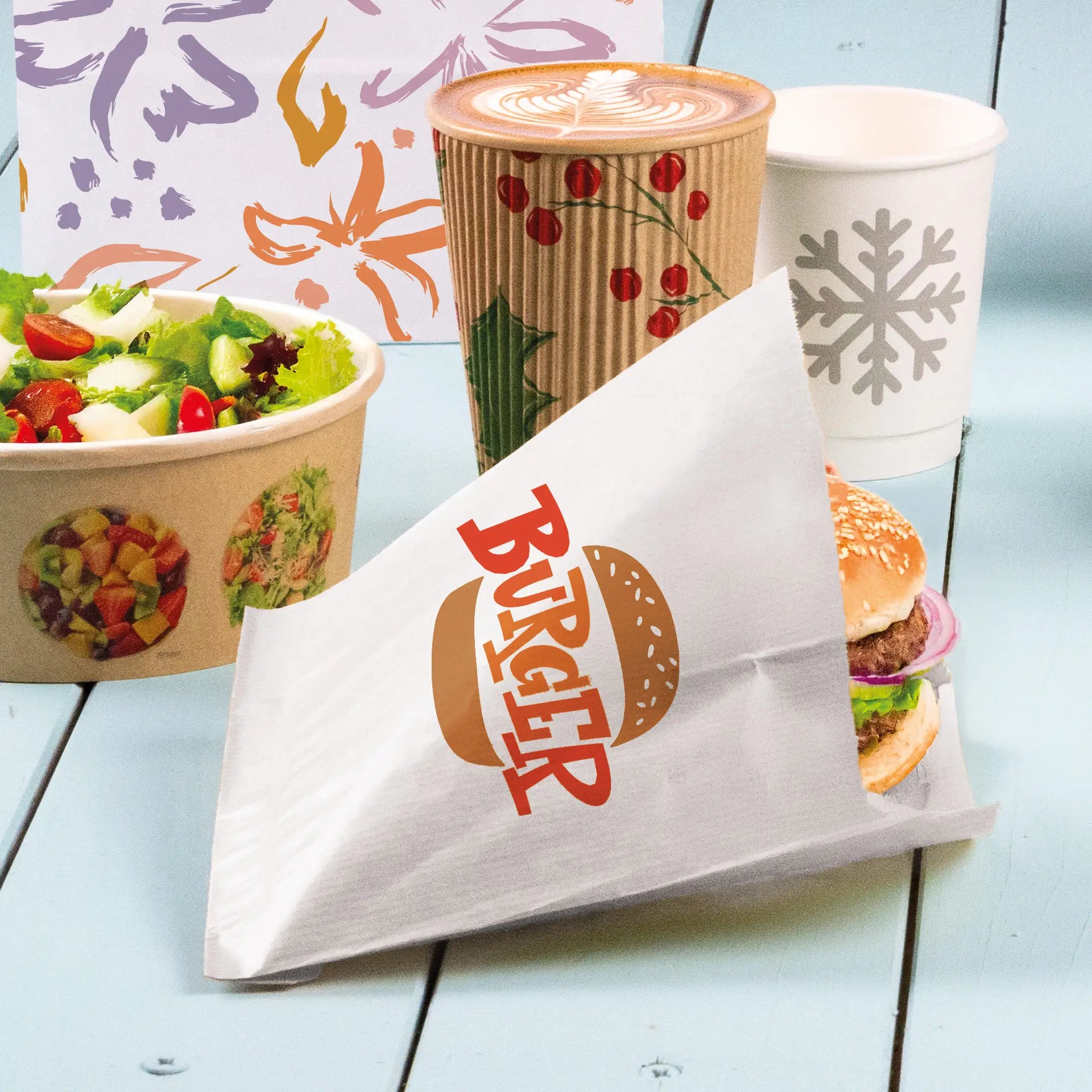 Burgertaschen bedruckt - Snacktasche mit Logo