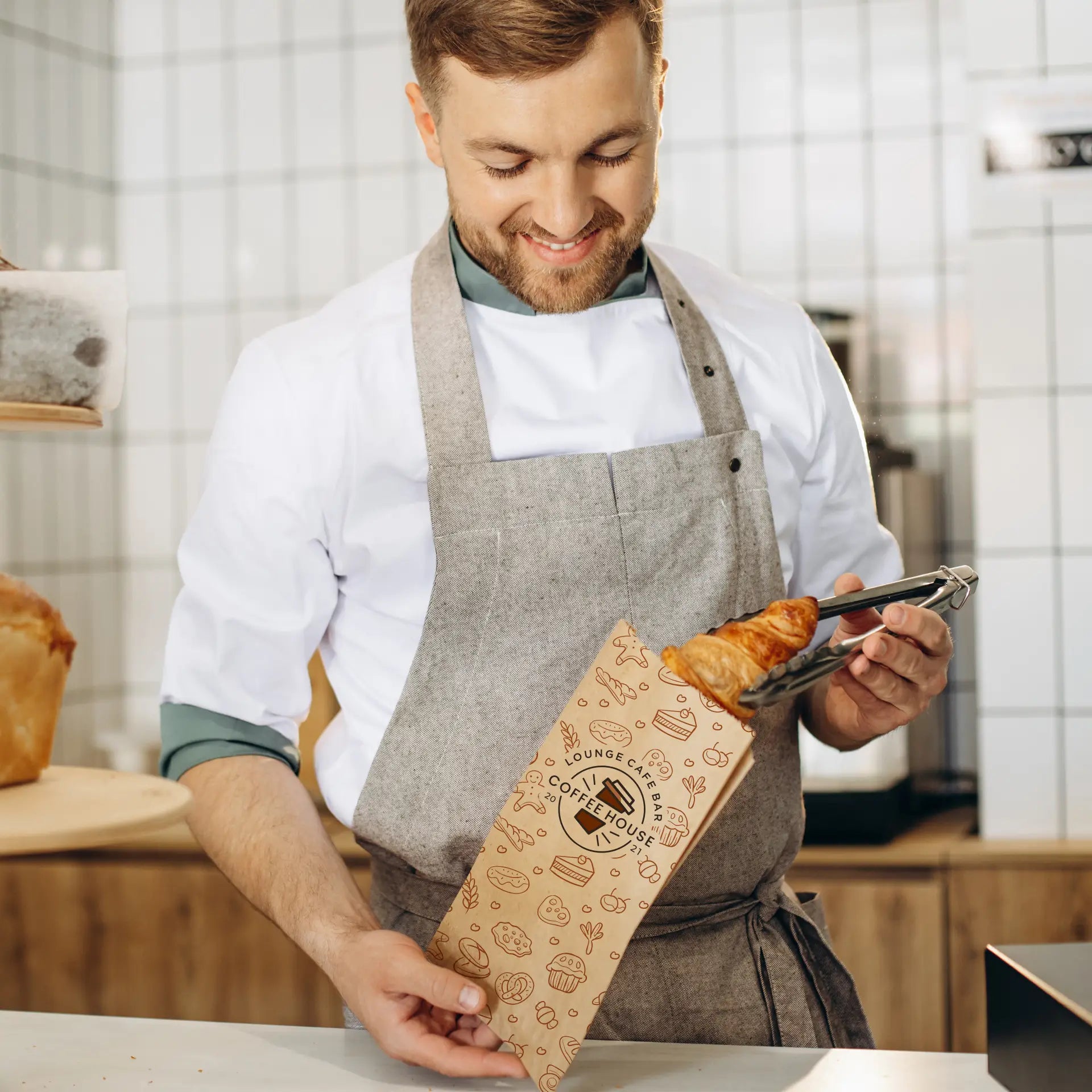 Brötchentüten bedruckt mit individuellen Logo - Faltenbeutel bedruckt
