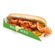 Expresslieferung: Hot Dog Verpackung bedrucken, Hot Dog Schale individuell gestalten