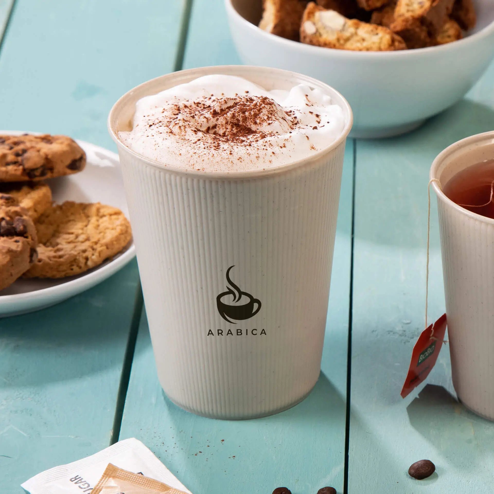 Mehrwegbecher bedruckt, Coffee to go Becher bedruckt in Riffeloptik