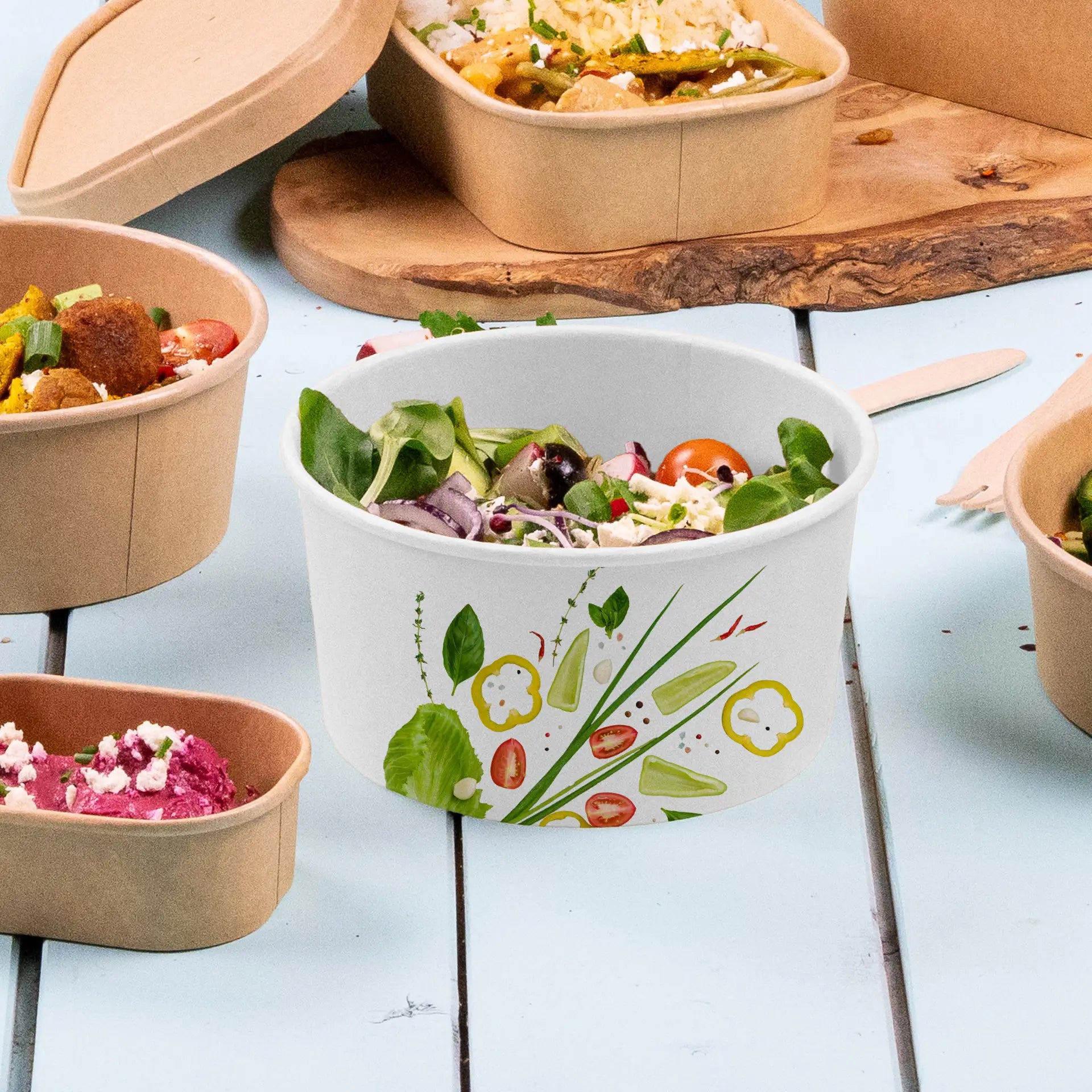 Bedruckte Salatschalen (rund) - Bowls individuell bedruckbar
