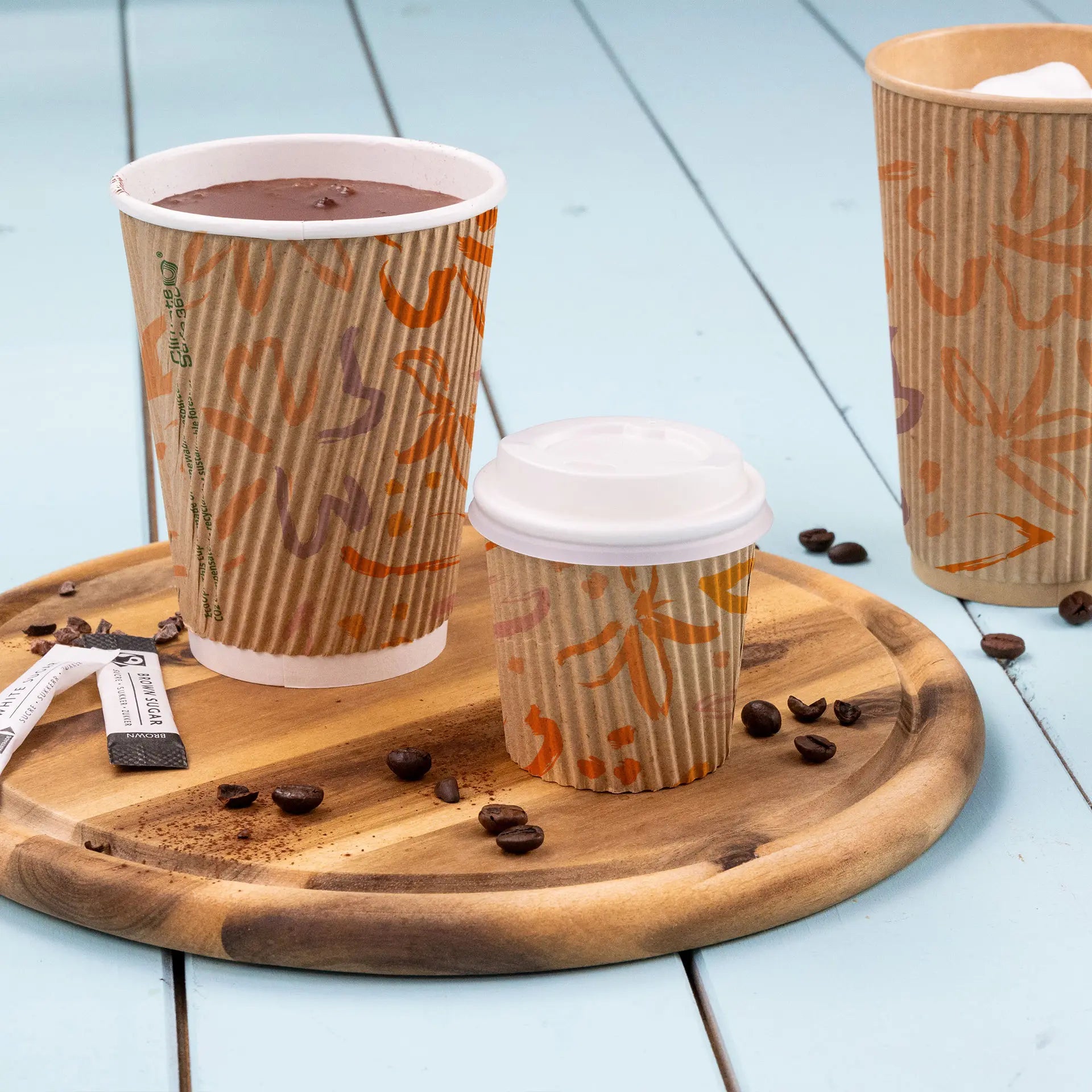 Expresslieferung: Coffee to go Becher - Riffelbecher für Heißgetränke