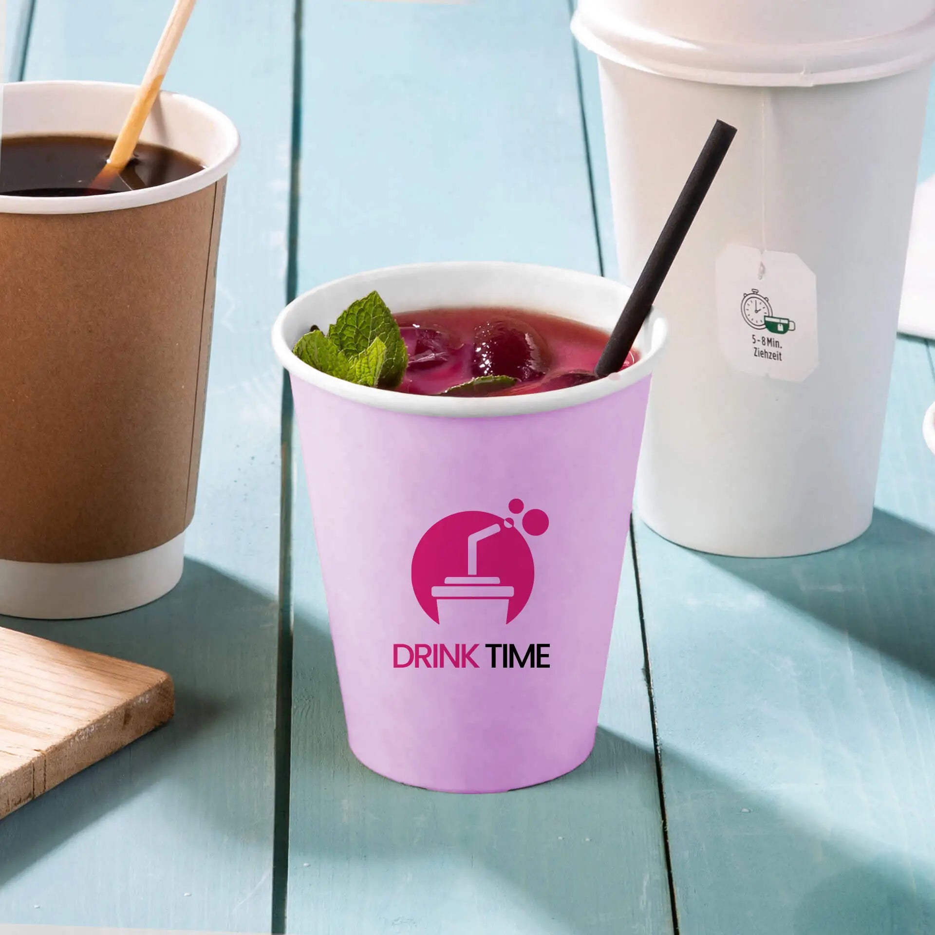 Einwandige bedruckte Pappbecher- Coffee to go Becher mit Logo