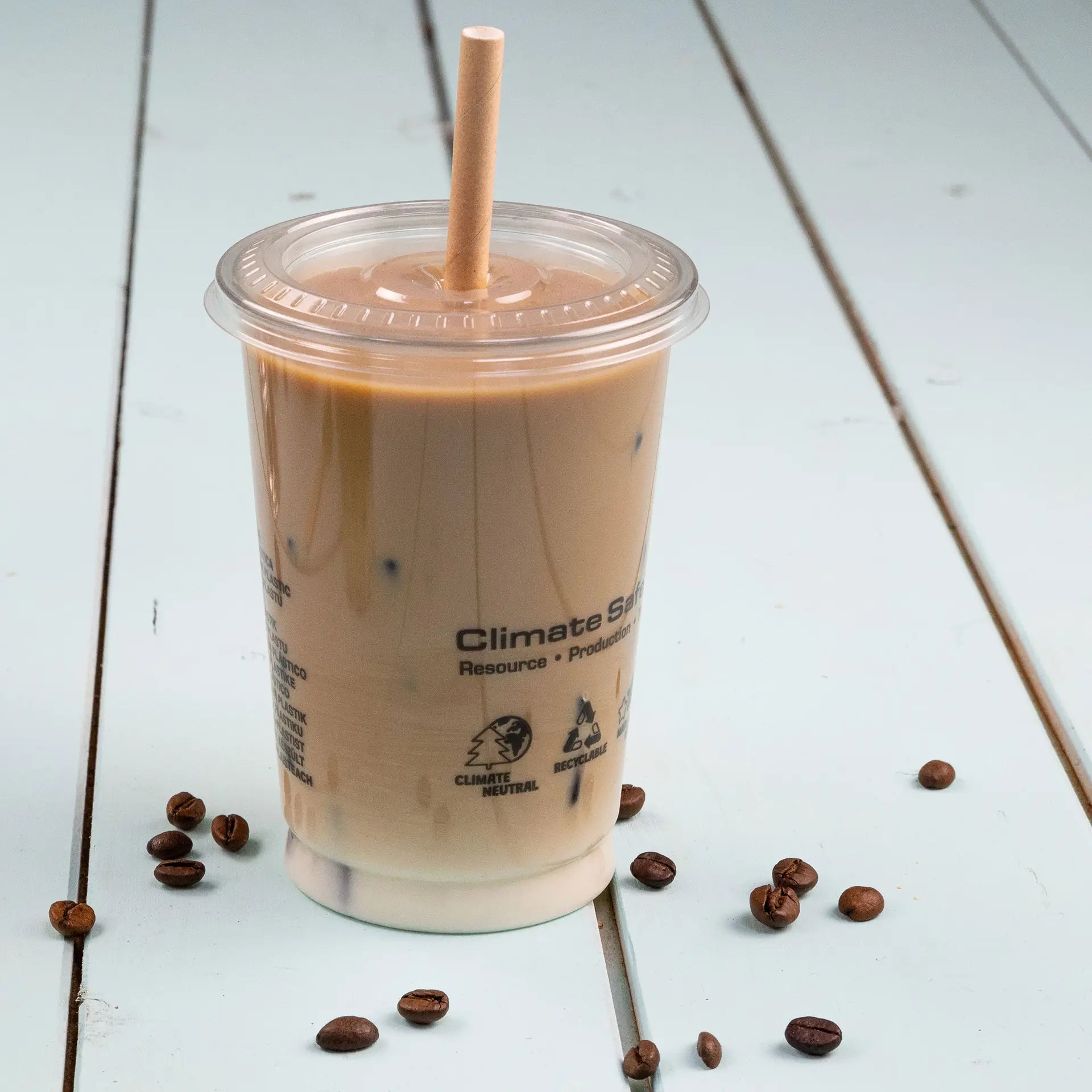 rPET-Flachdeckel Ø 95 mm, Halmkreuz