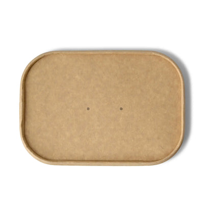 Deckel für Salatschalen, aus Karton, mit PLA Beschichtung, braun, 17,5 x 12,5 cm, ohne Druck