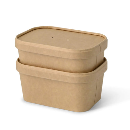 Deckel für Salatschalen, aus Karton, mit PLA Beschichtung, braun, 17,5 x 12,5 cm