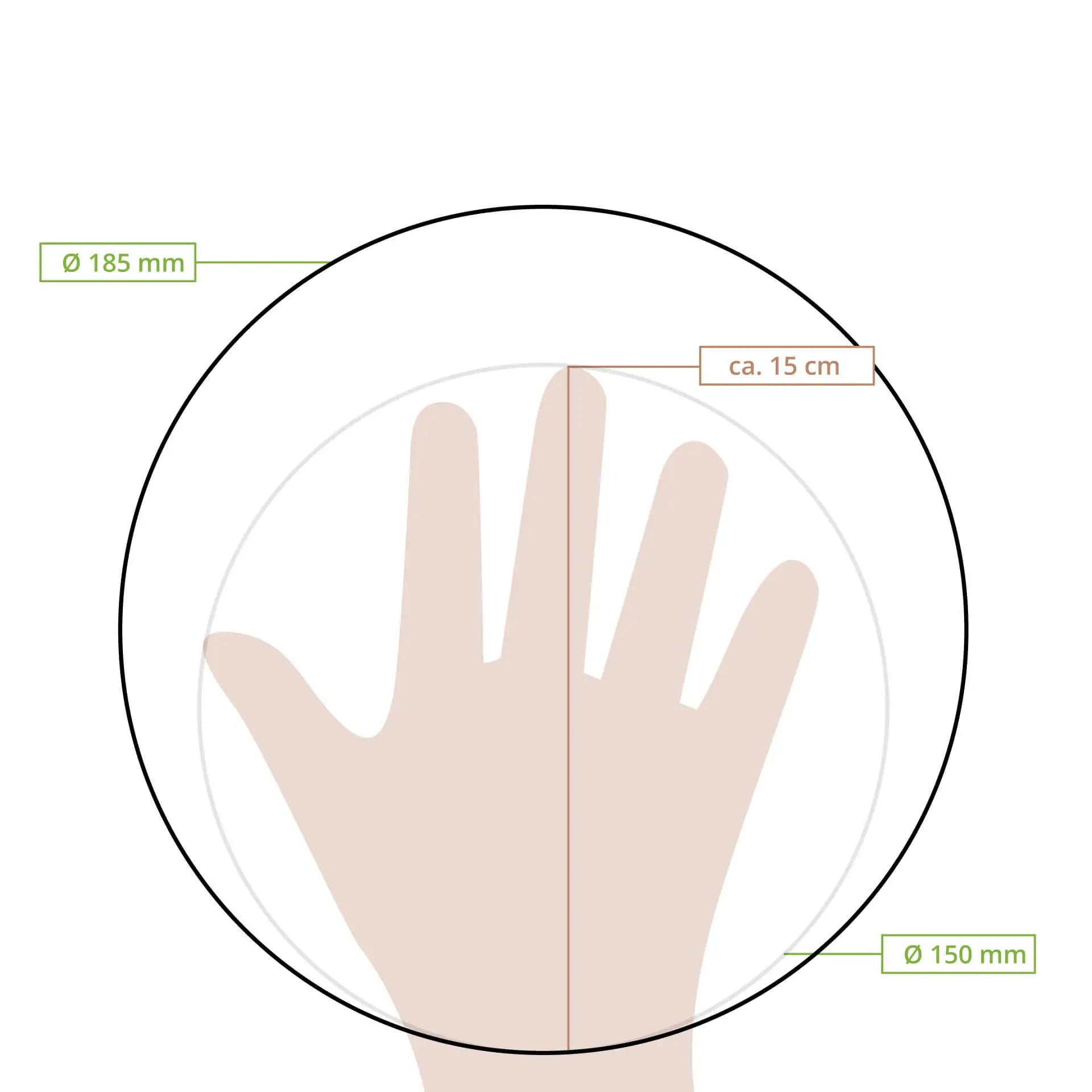 Deckel für Salatschalen, aus PLA, transparent, 185 mm, ohne Druck