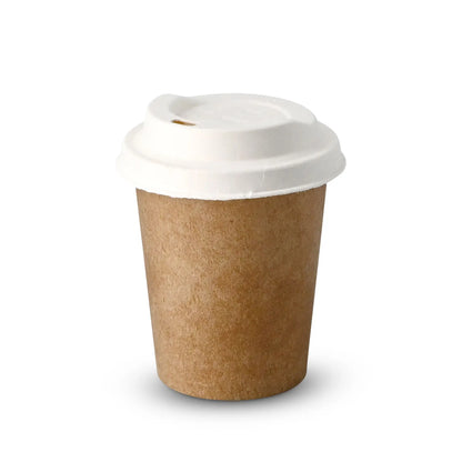 Deckel für Pappbecher, mit Trinköffnung, aus Pappe, unbeschichtet, weiß, 80 mm, ohne Druck