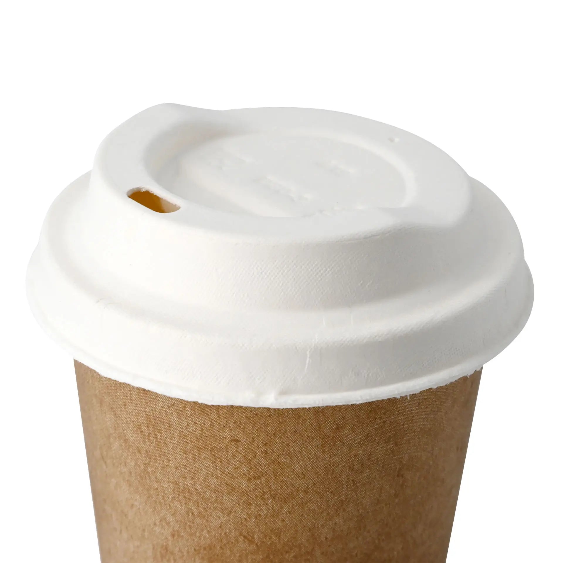 Deckel für Pappbecher, mit Trinköffnung, aus Pappe, unbeschichtet, weiß, 80 mm, ohne Druck