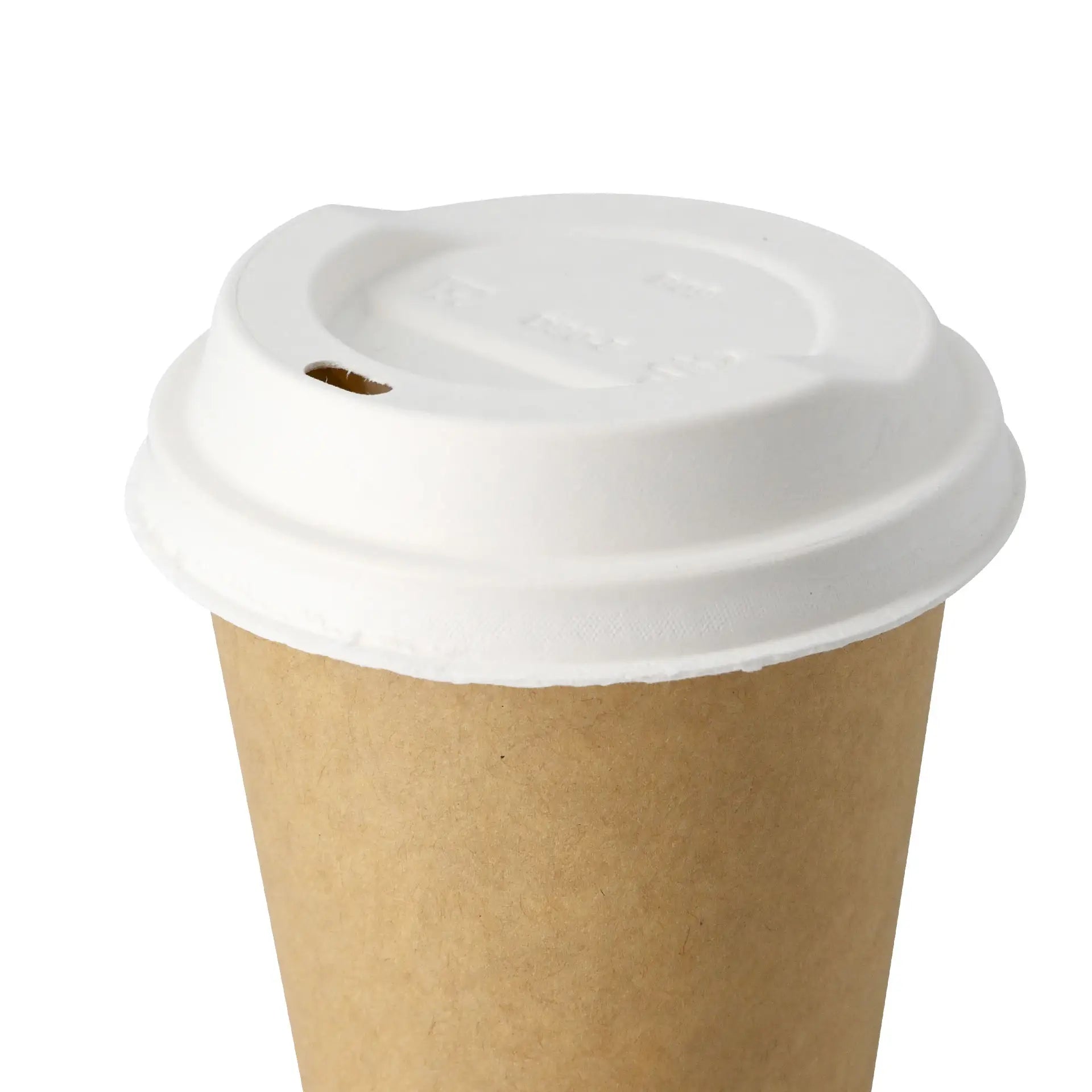 Deckel für Pappbecher, mit Trinköffnung, aus Pappe, unbeschichtet, weiß, 90 mm, ohne Druck